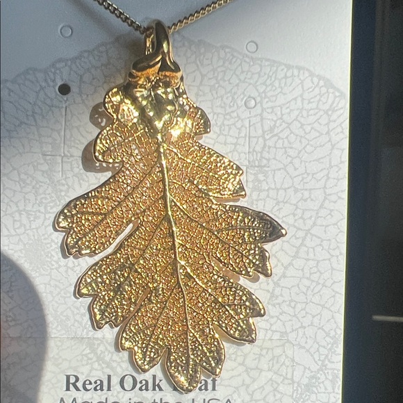 24k Gold plated - preserved real Leaf Necklace - Picture 3 of 3